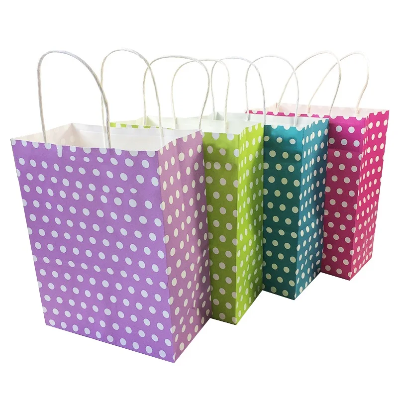 10Pcs/lot Classic Colorful White Dot Kraft Paper Bag With Handle Recyclable Gift Bag for Wedding Birthday Christmas 27*21*11cm
10Pcs/lot Classic Colorful White Dot Kraft Paper Bag With Handle Recyclable Gift Bag for Wedding Birthday Christmas 27*21*11cm
