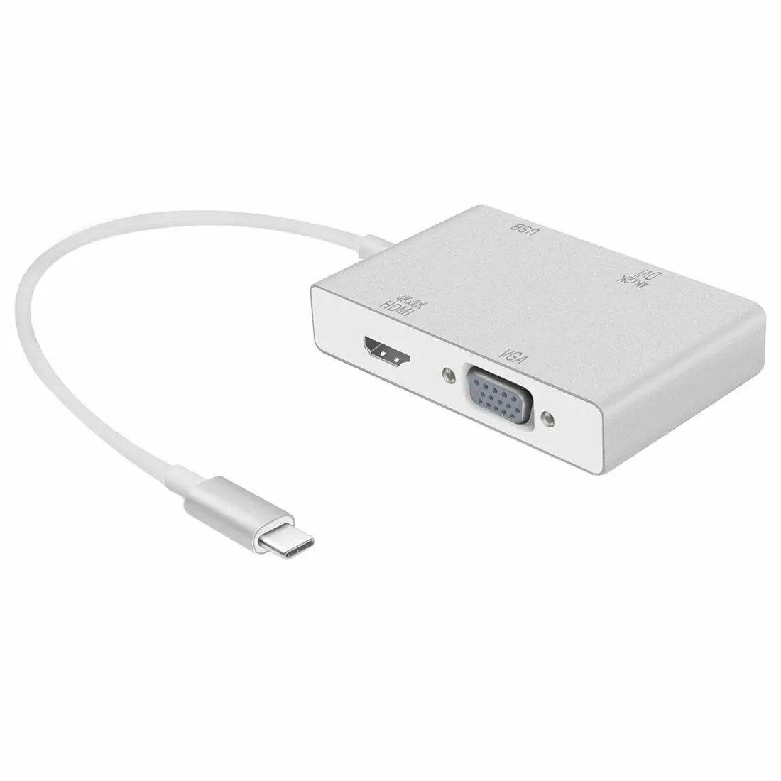 4 в 1 USB-C Тип C к HDMI DVI 4K VGA многопортовый адаптер конвертер с USB 3 0 для проектора