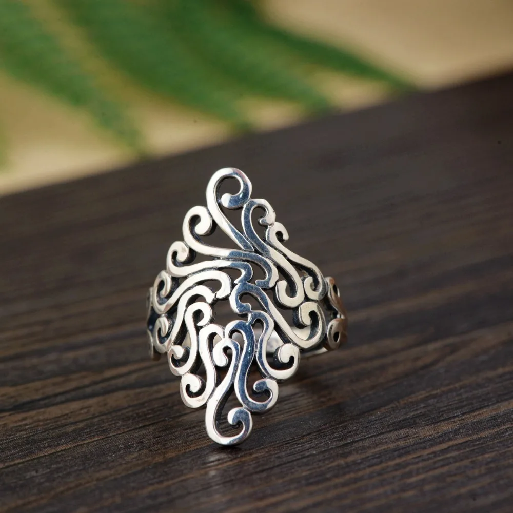 100% Real 925 Sterling Silver Fashion Jewelry Hollow flower Punk Ring For Women Young Girl Adjustable Bridal Sets Ring
100% Real 925 Sterling Silver Fashion Jewelry Hollow flower Punk Ring For Women Young Girl Adjustable Bridal Sets Ring