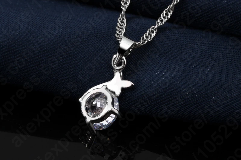 New 925 Sterling Silver Clear Cubic Zircon Dolphin Pendant Jewelry Sets Classic Women Jewelry
New 925 Sterling Silver Clear Cubic Zircon Dolphin Pendant Jewelry Sets Classic Women Jewelry