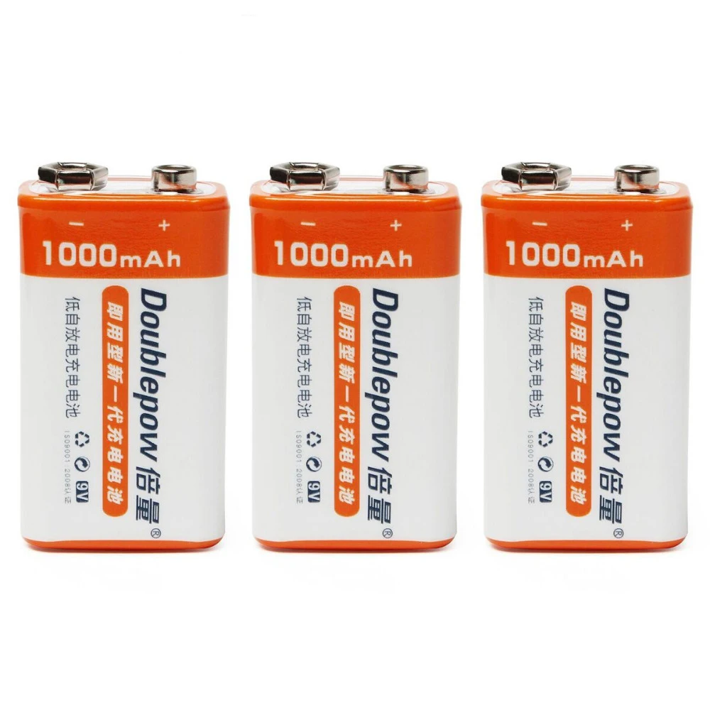 3 шт./компл. оригинальный Doublepow 9V 1000mAh LSD литий-ионная аккумуляторная батарея