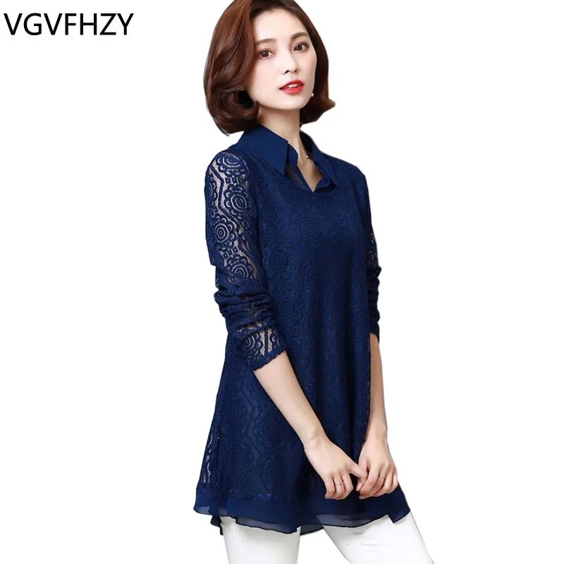 New Women's Blouses 2018 Summer Elegant Women Chiffon Loose Shirts Long Sleeve Plus Size Lace Turn Down Collar Femininas Fashion
New Women's Blouses 2018 Summer Elegant Women Chiffon Loose Shirts Long Sleeve Plus Size Lace Turn Down Collar Femininas Fashion
