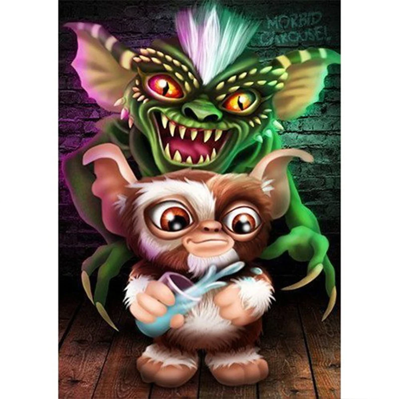 5D DIY Gremlins Алмазная картина Полная площадь круглая дрель "Большое Ухо