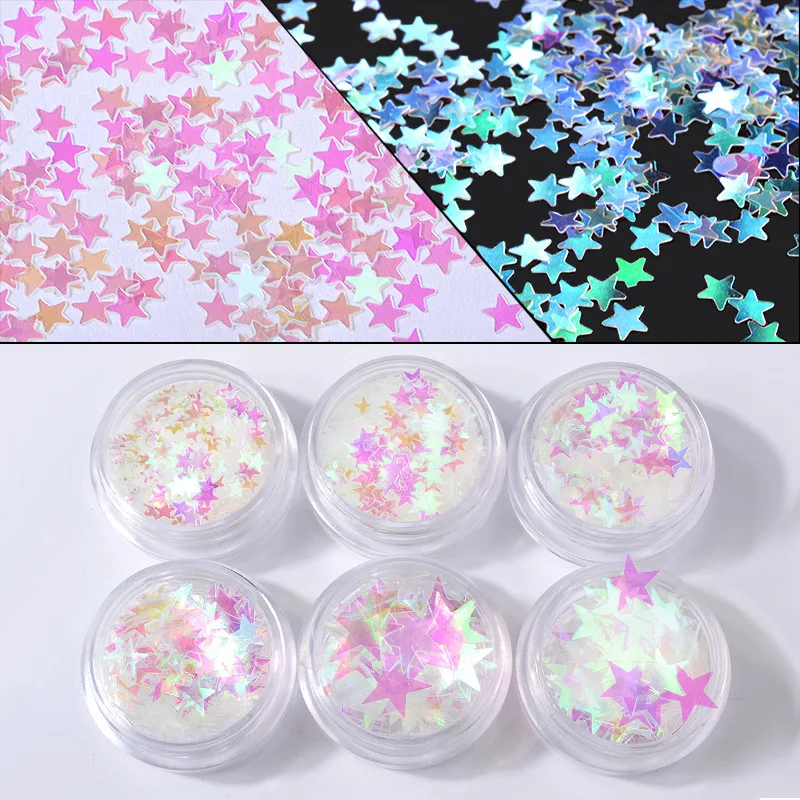 6pcs/set Pentagram Star Nails Sequins Laser Colorful Manicure Tool DIY Five-Pointed Star Flash Nail Art Decorations
6pcs/set Pentagram Star Nails Sequins Laser Colorful Manicure Tool DIY Five-Pointed Star Flash Nail Art Decorations