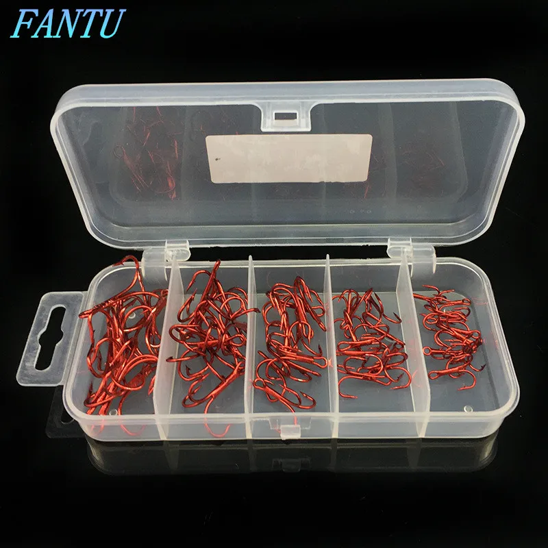 FANTU Red Nickel Treble Hooks High Carbon Steel Barbed Fishing Hooks #2/#4/#6/#8/#10 treble hook 50pcs/set Fishing Tackles
FANTU Red Nickel Treble Hooks High Carbon Steel Barbed Fishing Hooks #2/#4/#6/#8/#10 treble hook 50pcs/set Fishing Tackles