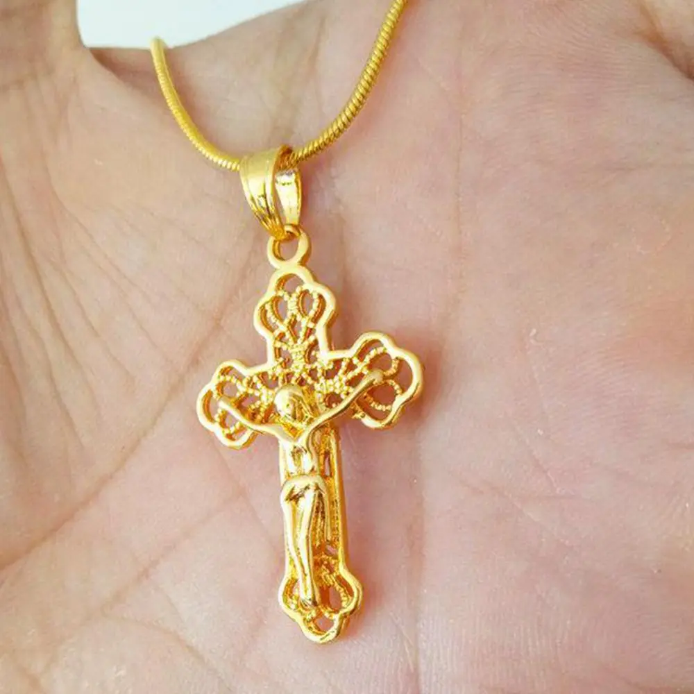 Jesus Cross Pendant Necklace Yellow Gold Filled Classic Womens Mens Crucifix Pendant Chain Gift
Jesus Cross Pendant Necklace Yellow Gold Filled Classic Womens Mens Crucifix Pendant Chain Gift