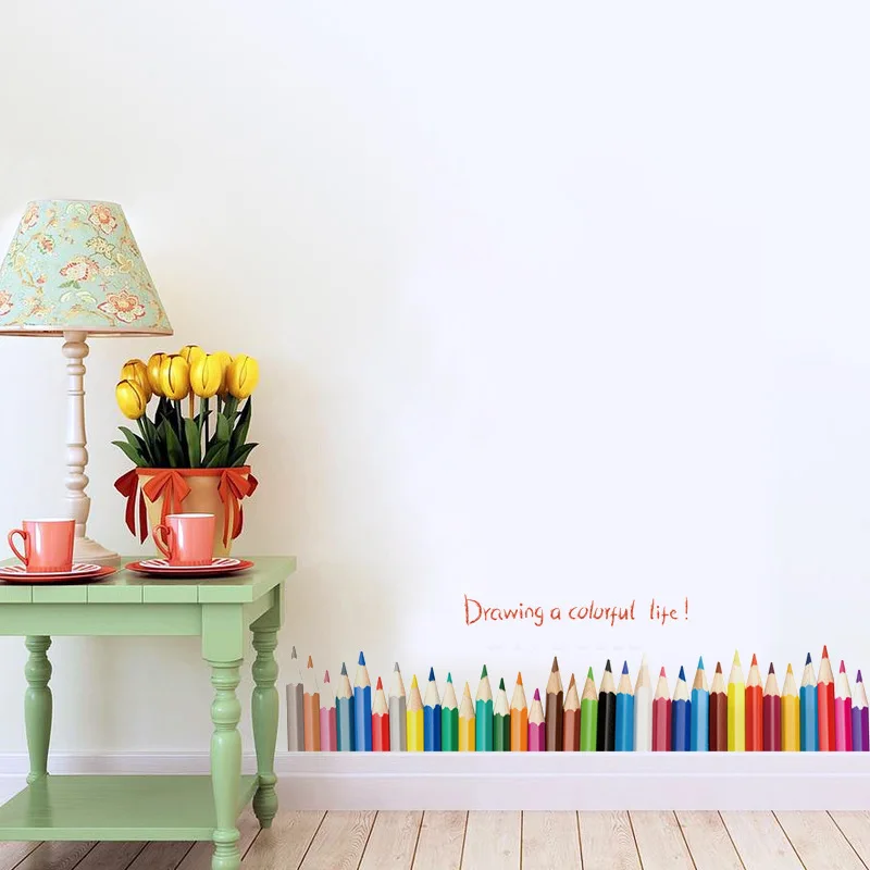 3D DIy Creative colored pencil drawing Skirting Window stickers home decor living room Baseboard wall stickers PVC home decor
3D DIy Creative colored pencil drawing Skirting Window stickers home decor living room Baseboard wall stickers PVC home decor
