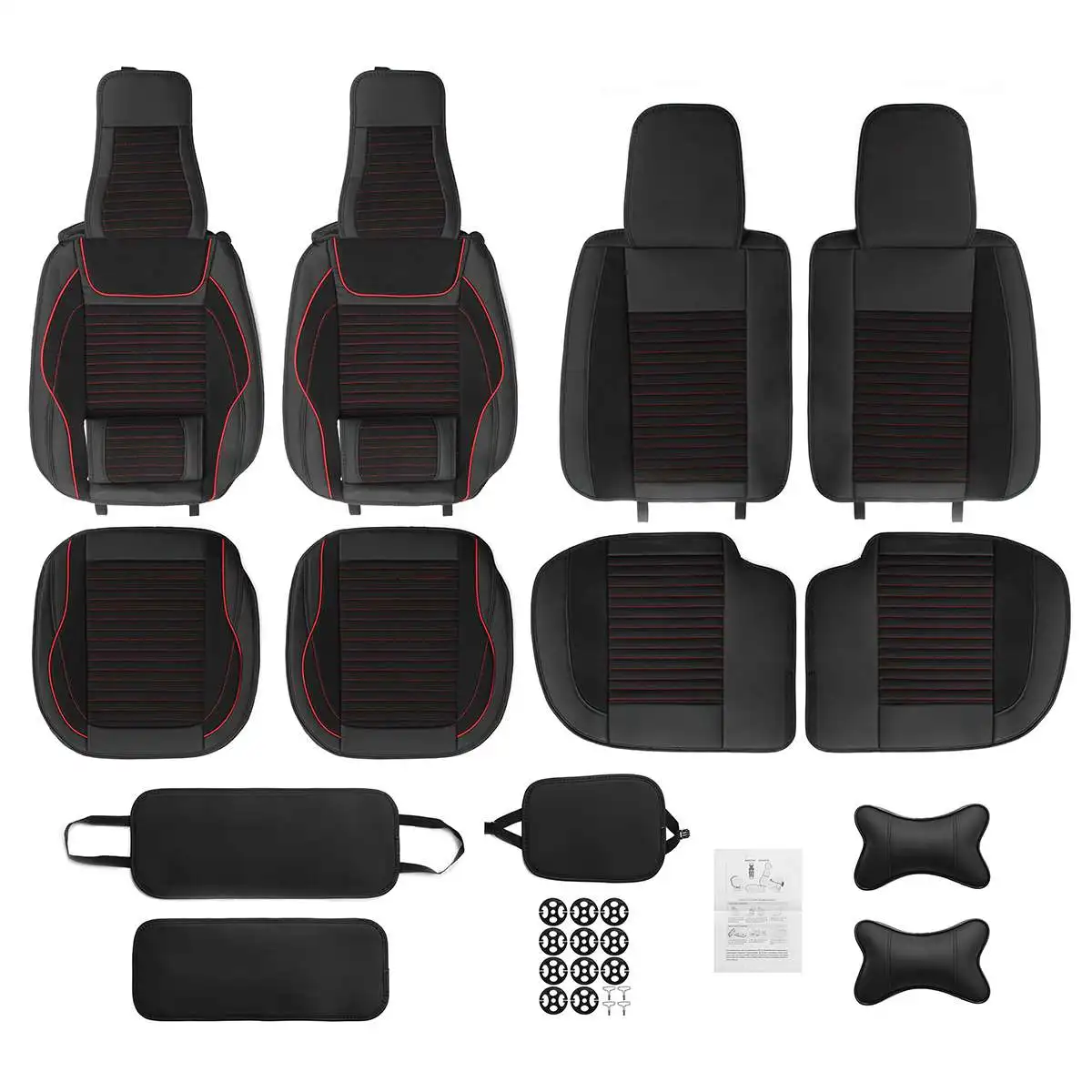 Audew 5-Seat Auto Car Seat Cushion Seat Cover Set+Front Rear Head Rests Full Set Protector PU Leather Universal All Season
Audew 5-Seat Auto Car Seat Cushion Seat Cover Set+Front Rear Head Rests Full Set Protector PU Leather Universal All Season
