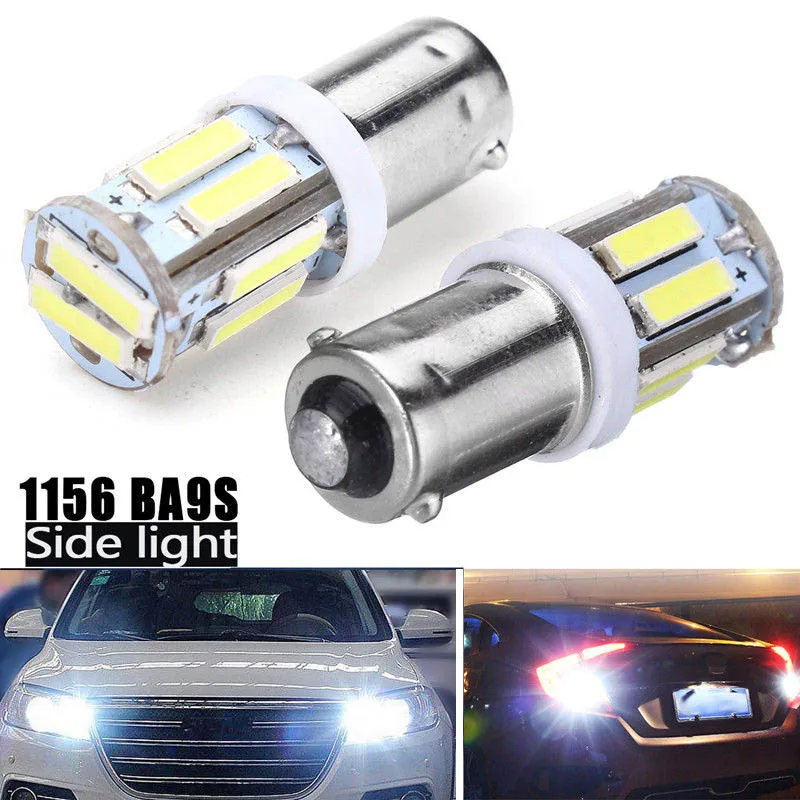 

2pcs/set 1156 BA9S 7020 10LED High Power Car Side Turn Signal Light Bulb White