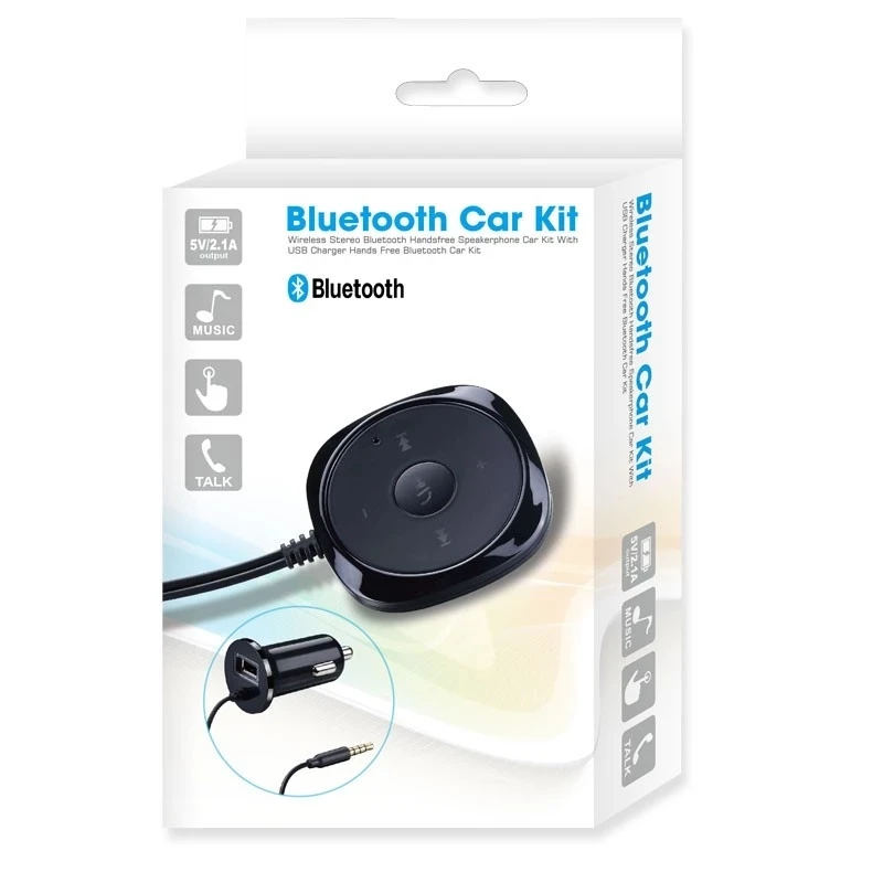 Hot Bluetooth Car Kit Handsfree Speakerphone Bluetooth Aux MP3 Player with 5V 2.1A USB Car Charger for iPhone Mobile Smartphone
Hot Bluetooth Car Kit Handsfree Speakerphone Bluetooth Aux MP3 Player with 5V 2.1A USB Car Charger for iPhone Mobile Smartphone