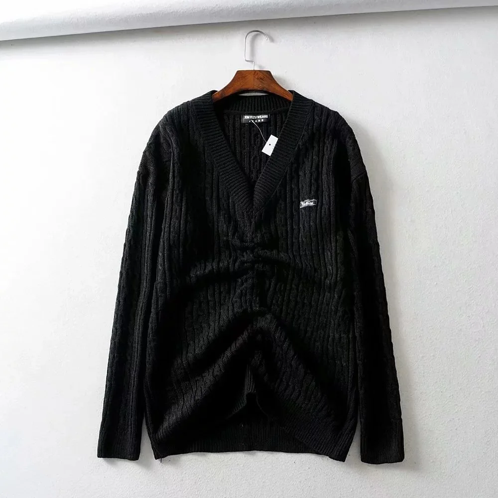 Sweater Female Sueter Mujer Invierno 2019 V-neck Loose Pleated Sweater Bottoming Shirt Jumper
Sweater Female Sueter Mujer Invierno 2019 V-neck Loose Pleated Sweater Bottoming Shirt Jumper