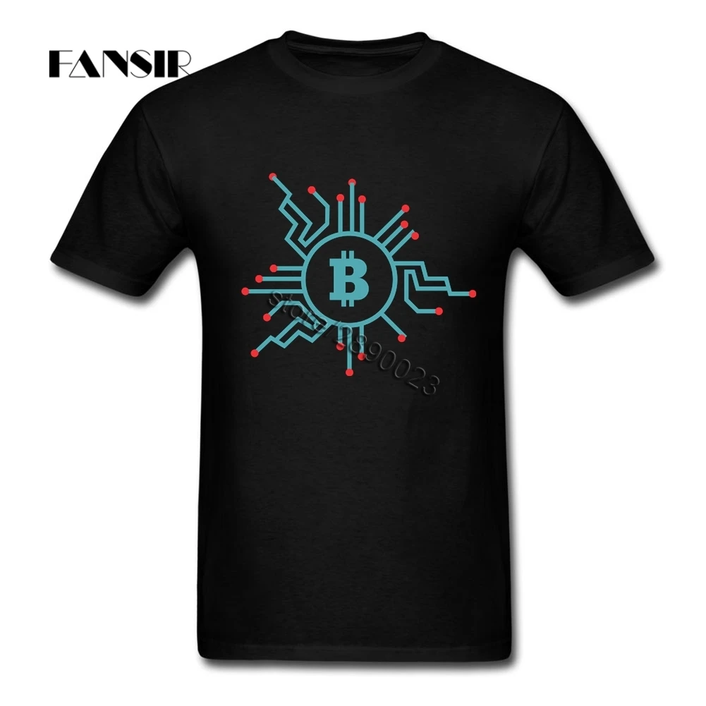 XS 3XL криптовалюты Bitcoin удивительные рубашка для мужчин мужские 100% хлопковые