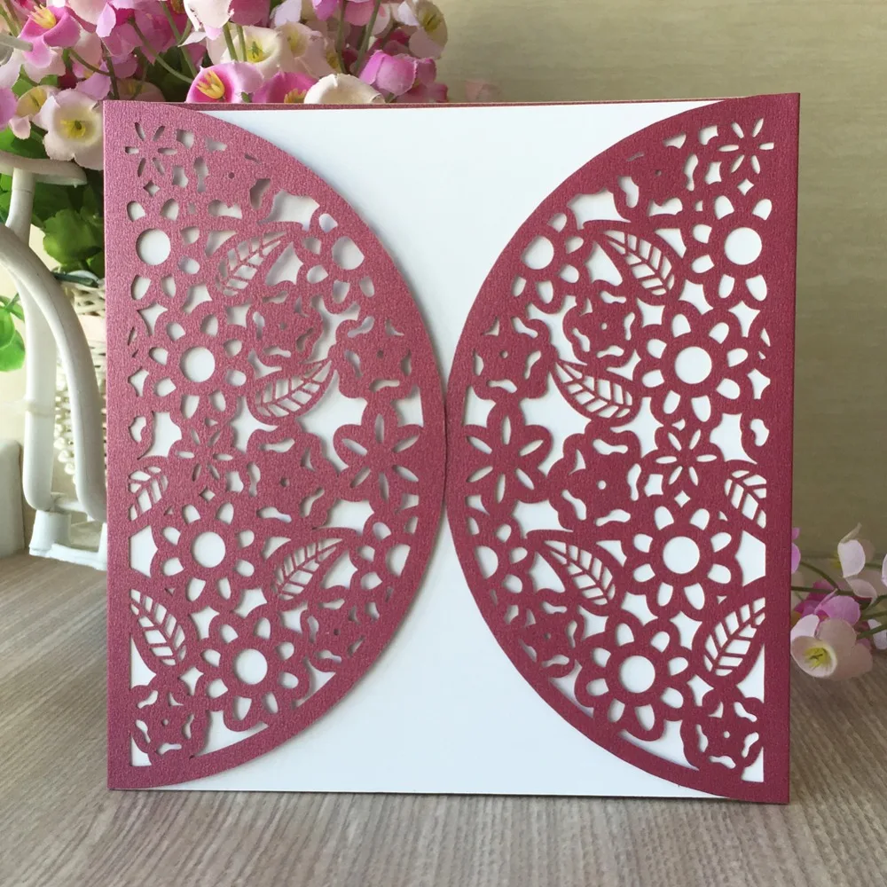 50pcs Romantic Wedding Invitation Card Delicate Carved Flowers Pattern Small Flora Wedding Party Cards
50pcs Romantic Wedding Invitation Card Delicate Carved Flowers Pattern Small Flora Wedding Party Cards