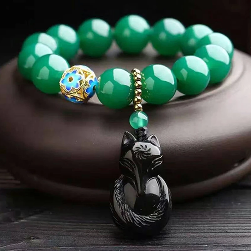 Fine JoursNeige Natural Green Crystal Bracelets 14mm Beads Fox Obsidian Stone Pendant Quartz Stone Women Girl Friend Jewelry
Fine JoursNeige Natural Green Crystal Bracelets 14mm Beads Fox Obsidian Stone Pendant Quartz Stone Women Girl Friend Jewelry