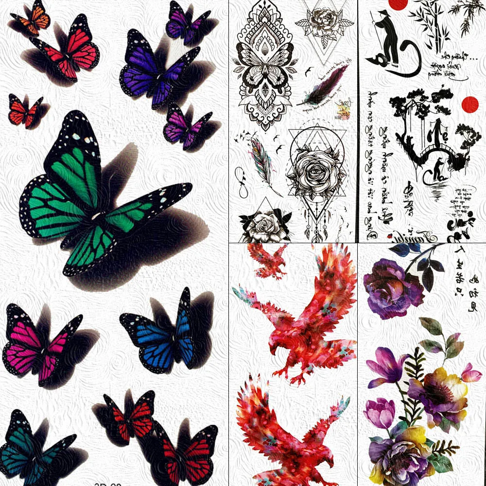Colorful 3D Butterfly Women Temporary Tattoos Flower Fake Sticker Body Art Arm Waterproof Tattoo For Kids Children Tatoos Paper
Colorful 3D Butterfly Women Temporary Tattoos Flower Fake Sticker Body Art Arm Waterproof Tattoo For Kids Children Tatoos Paper