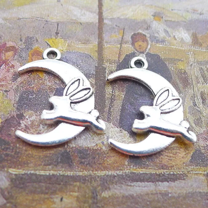50pcs Charm Moon Rabbit pendant20*22mm 1.3g Antique silver Handmade Jewelry Making DIY Supplies European Alloy accessories Hot
50pcs Charm Moon Rabbit pendant20*22mm 1.3g Antique silver Handmade Jewelry Making DIY Supplies European Alloy accessories Hot
