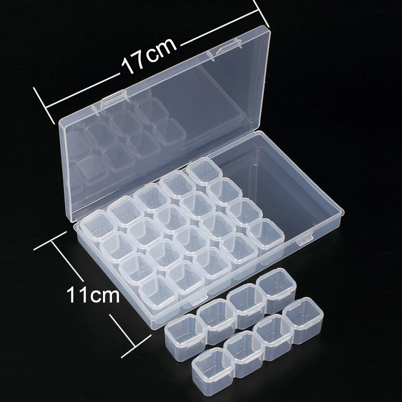 28 Slots Diamond Embroidery Painting Box Accessory Case Clear plastic Beads Display Storage Boxes pill case Cross Stitch Tools
28 Slots Diamond Embroidery Painting Box Accessory Case Clear plastic Beads Display Storage Boxes pill case Cross Stitch Tools