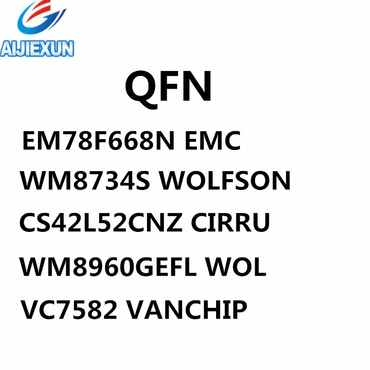5 шт. {EM78F668N EMC} {WM8734S WOLFSON} {CS42L52CNZ CIRRU} {WM8960GEFL WOL} {VC7582 VANCHIP} QFN, в наличии 100% новый и оригинальный
5 шт. {EM78F668N EMC} {WM8734S WOLFSON} {CS42L52CNZ CIRRU} {WM8960GEFL WOL} {VC7582 VANCHIP} QFN, в наличии 100% новый и оригинальный