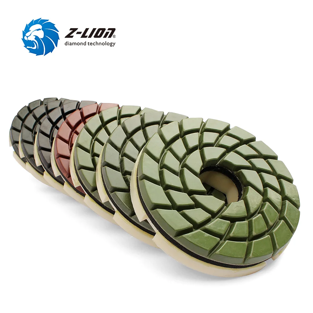 Z-LION 4" 7 Pcs/Set Snail Lock Edge Polishing Pads Resin Bond Diamond Polishing Wheel For Granite Concrete Marble Abrasive Tool
Z-LION 4" 7 Pcs/Set Snail Lock Edge Polishing Pads Resin Bond Diamond Polishing Wheel For Granite Concrete Marble Abrasive Tool