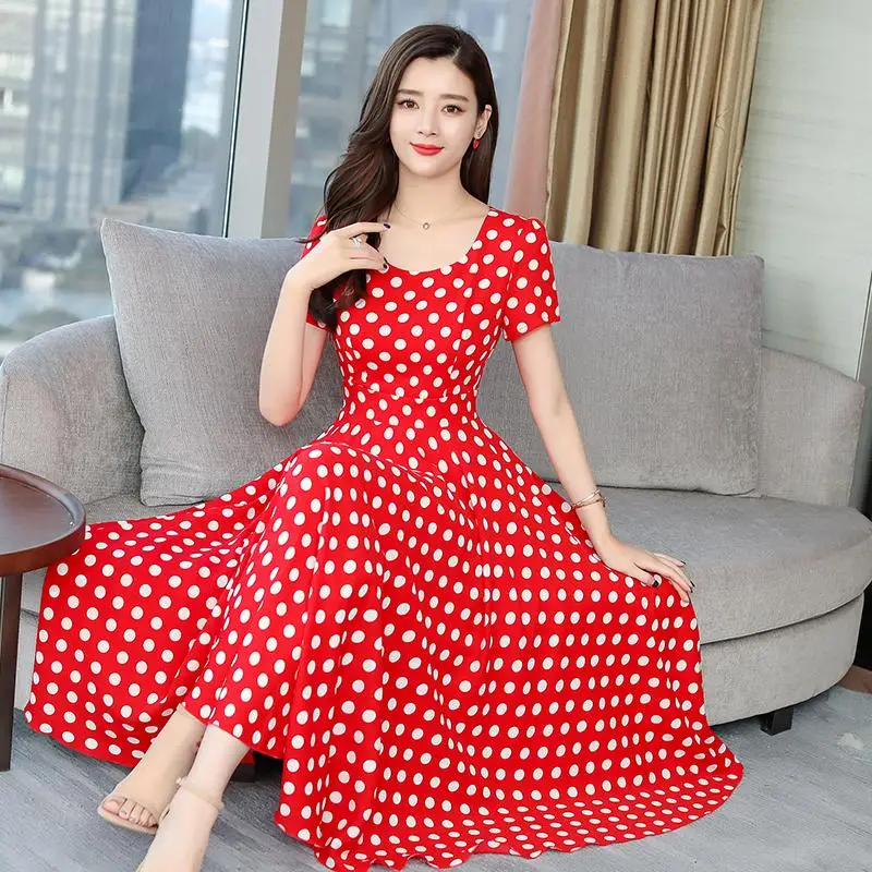 Red Polka Dot Vintage Dress New Summer Style Women Round Collar Long Chiffon Dresses S-3XL Female Bohemia Clothing
Red Polka Dot Vintage Dress New Summer Style Women Round Collar Long Chiffon Dresses S-3XL Female Bohemia Clothing