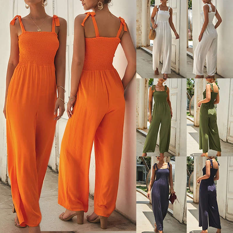 Hot Summer Womens Solid Wide Leg Long Pants Sleeveless Cool Jumpsuit Ladies Scoop Neck Casual Holiday Beach Strappy Playsuit
Hot Summer Womens Solid Wide Leg Long Pants Sleeveless Cool Jumpsuit Ladies Scoop Neck Casual Holiday Beach Strappy Playsuit