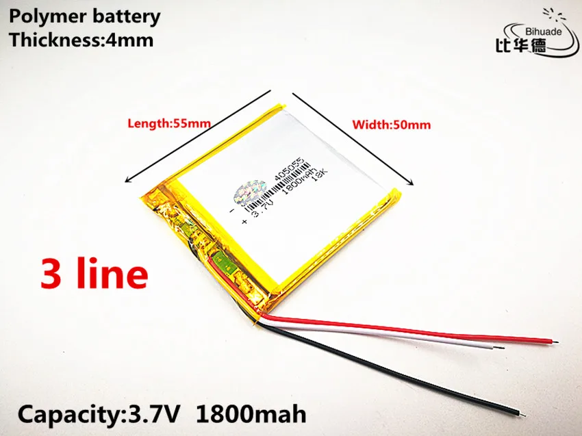 Фото 3 линии хорошее качество 7 В 1800 мАч 405055 полимер литий ионный/литий ионный