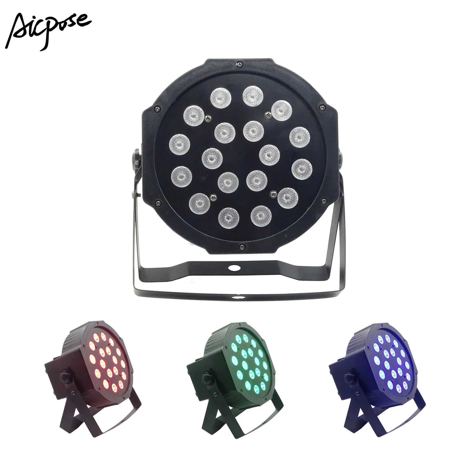 18 шт. 3 Вт Светодиодная лампа с бусинами 18x3 led Par огни RGB 3в1 плоский par dmx512