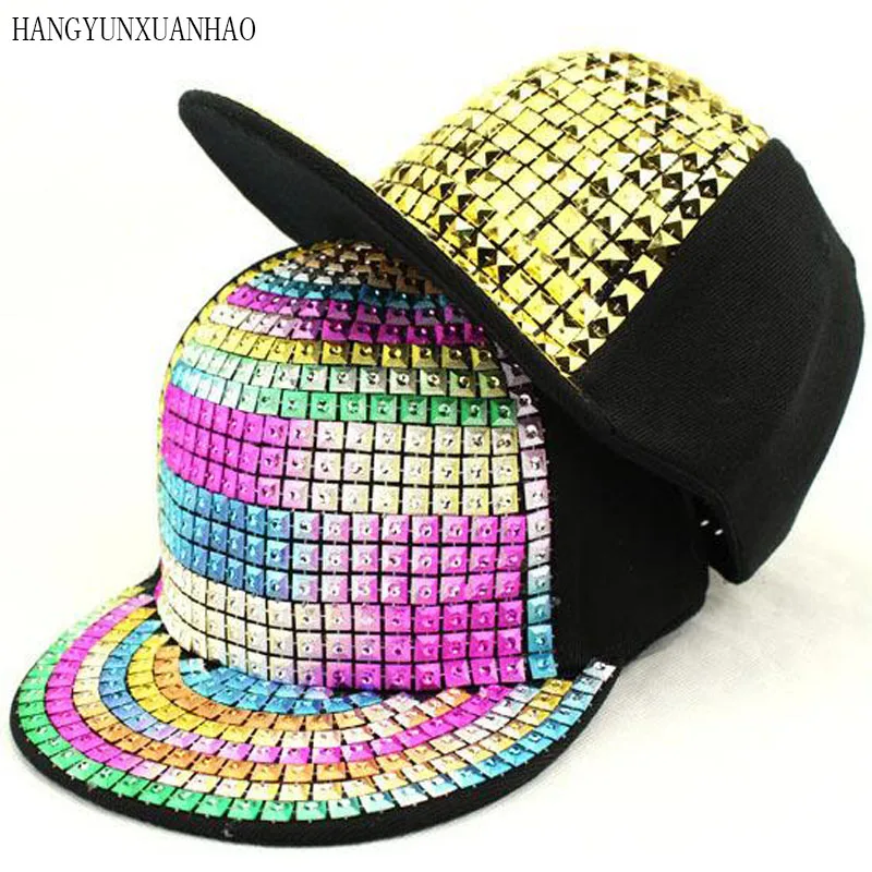 2019 Summer New Punk Style metal sequins rivet Hip hop Cap Baseball Caps Fashion Baseball Caps Snapback Hats Parent-child Caps
2019 Summer New Punk Style metal sequins rivet Hip hop Cap Baseball Caps Fashion Baseball Caps Snapback Hats Parent-child Caps