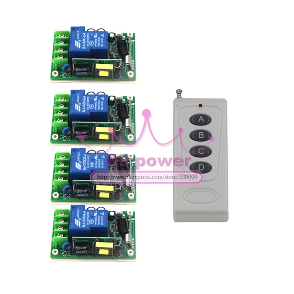 AC85V-250V 1CH RF Wireless Remote Control Switch System 1Receivers&3Transmitter M4/ T4/ L4 adusted Learning Code Gateway Access
AC85V-250V 1CH RF Wireless Remote Control Switch System 1Receivers&3Transmitter M4/ T4/ L4 adusted Learning Code Gateway Access
