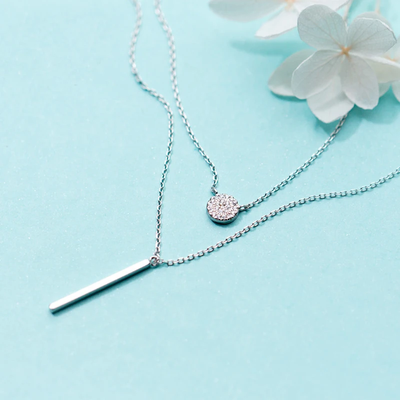 MloveAcc 925 Sterling Silver Double-layer Necklace Female Korean Style Sweet Geometric CZ Necklace Short Clavicle Chain
MloveAcc 925 Sterling Silver Double-layer Necklace Female Korean Style Sweet Geometric CZ Necklace Short Clavicle Chain