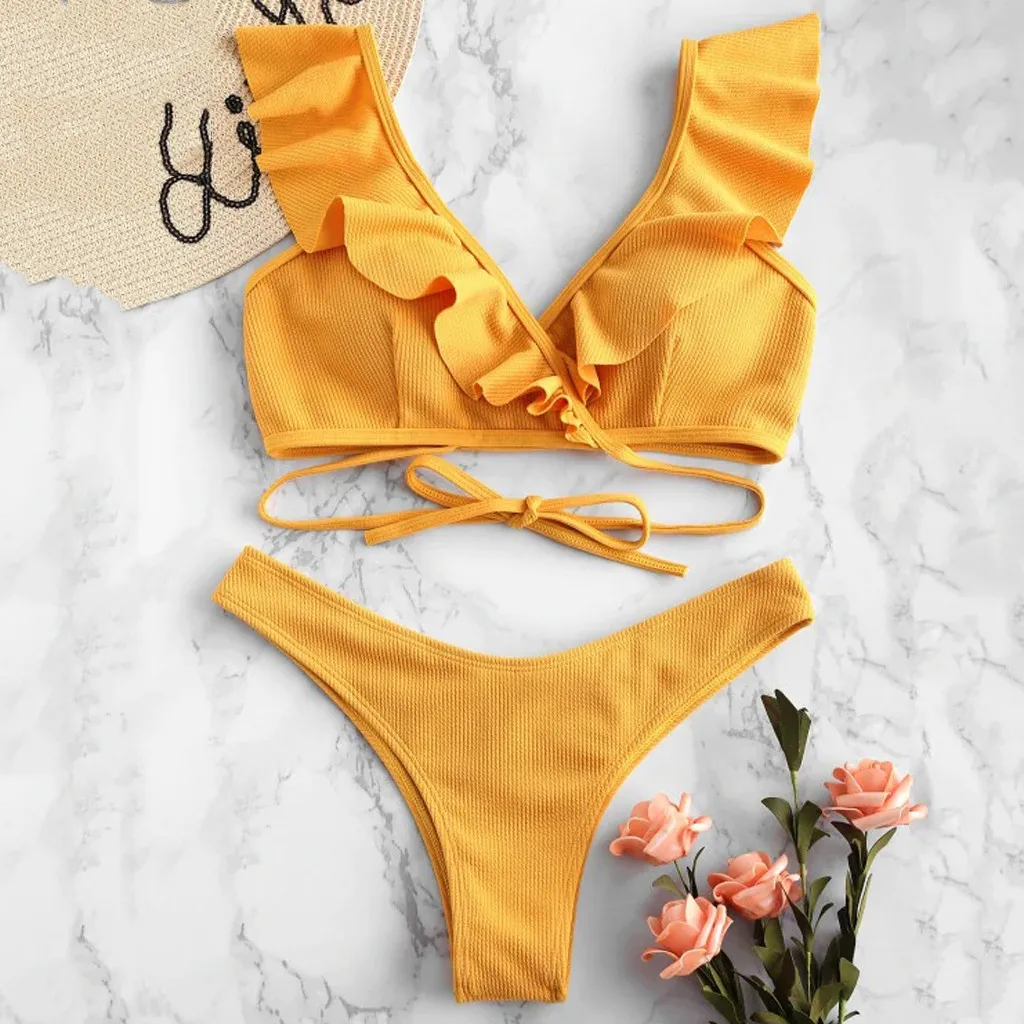 2019 swimwear women bikini set bandage push-up bathing suit Ladies ruffle Padded Swimming High Waist Swimsuit Beachwear
2019 swimwear women bikini set bandage push-up bathing suit Ladies ruffle Padded Swimming High Waist Swimsuit Beachwear