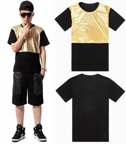 Arsalan Nice Vogue Gold Quality Shiny Man Fashion t-shirt Loose Mens Hiphop T Shirts Pu Patchwork Men Leather T Shirt
Arsalan Nice Vogue Gold Quality Shiny Man Fashion t-shirt Loose Mens Hiphop T Shirts Pu Patchwork Men Leather T Shirt
