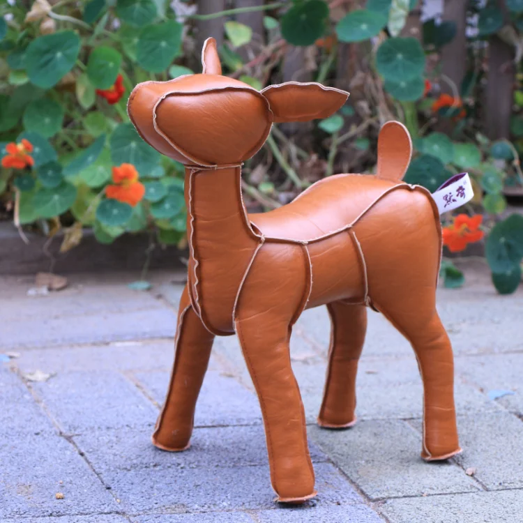 PU leather sika deer plush toy high quality about 34cm lovely brown deer toy gift 0521
PU leather sika deer plush toy high quality about 34cm lovely brown deer toy gift 0521
