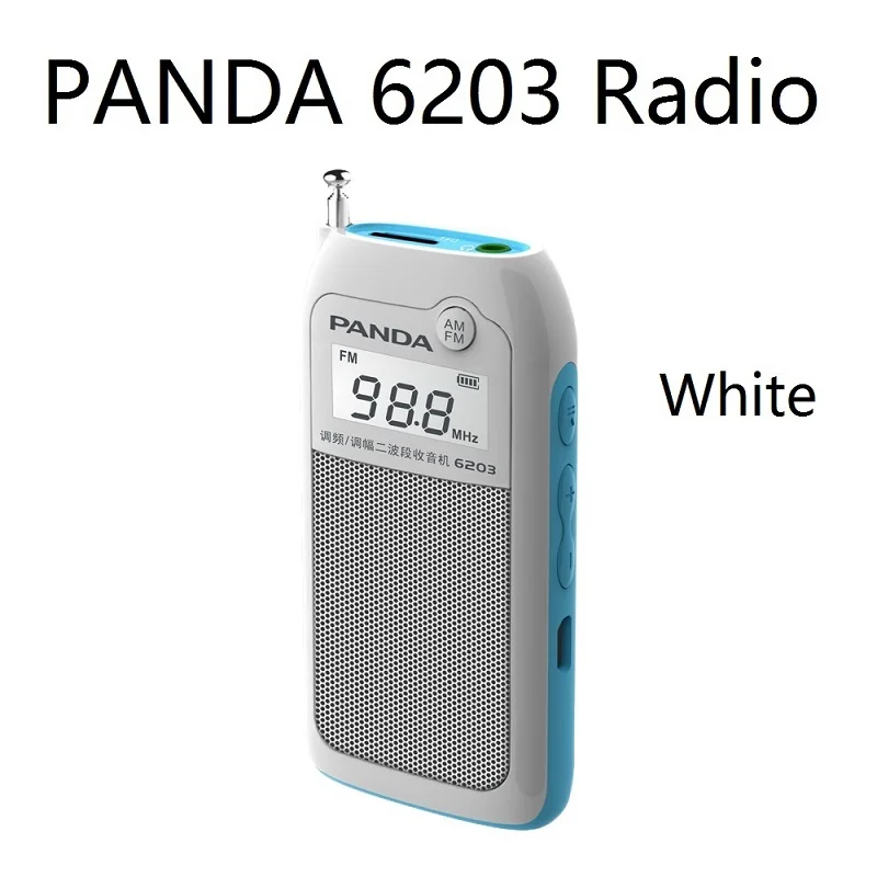 PANDA 6203 Radio TF Card MP3 Player Backlight Digit Display Lithium Battery Charge Mini Portable Amplitude Modulation FM-Radio
PANDA 6203 Radio TF Card MP3 Player Backlight Digit Display Lithium Battery Charge Mini Portable Amplitude Modulation FM-Radio