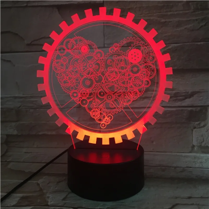Love Gear Wheel Heart 3D Lamp Illusion Night Light USB RGB Flash Touch Table Desk Bedroom LED Girls Lover Gift Home Decor RC
Love Gear Wheel Heart 3D Lamp Illusion Night Light USB RGB Flash Touch Table Desk Bedroom LED Girls Lover Gift Home Decor RC