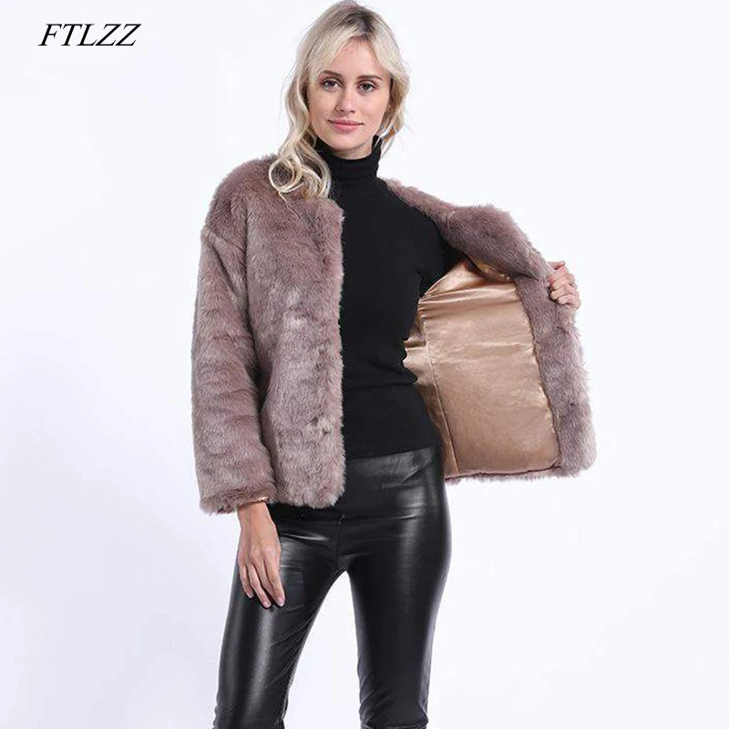 FTLZZ Faux Fur Coat Women Long Sleeve Thick Warm Jackets Plus Size Coat Winter Female Yellow Pink Fur Short Coats
FTLZZ Faux Fur Coat Women Long Sleeve Thick Warm Jackets Plus Size Coat Winter Female Yellow Pink Fur Short Coats