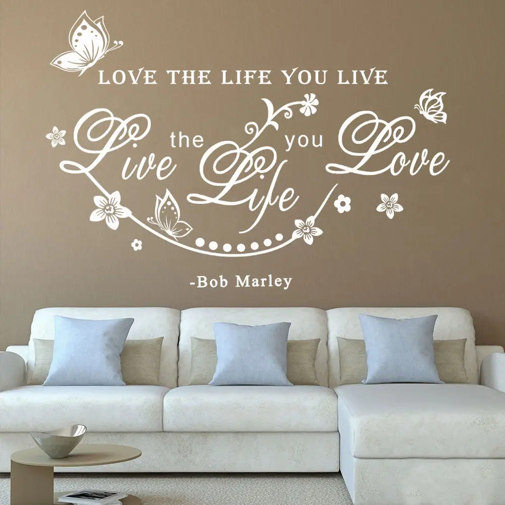 Боб Марли Цитата Любовь жизнь которую вы живете Искусство стикер стены Наклейки