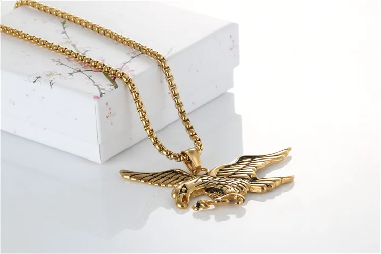 Eagle Statement Necklace & Pendant Stainless Steel Men Jewelry Wholesale Collares Punk Gold Color Aigle Chain Necklaces
Eagle Statement Necklace & Pendant Stainless Steel Men Jewelry Wholesale Collares Punk Gold Color Aigle Chain Necklaces
