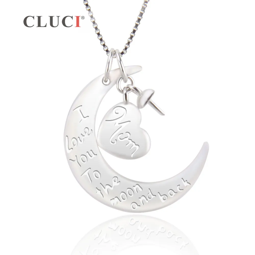 CLUCI 925 Silver Sterling separable moon and heart Pendant Mounting Women Necklace Gift for Mother's day Family Jewelry SP205SB
CLUCI 925 Silver Sterling separable moon and heart Pendant Mounting Women Necklace Gift for Mother's day Family Jewelry SP205SB