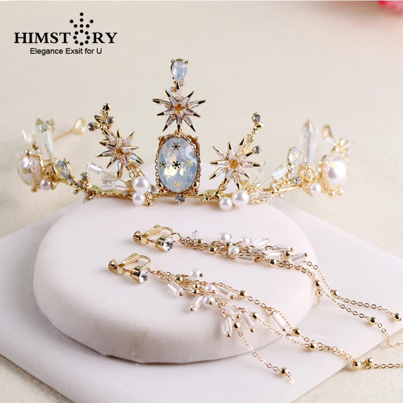 Himstory Baroque Luxury Rhinestone Star Bridal Tiara Crown Gold Vintage HAndmade Diadem Veil Tiaras Wedding Hair Accessories
Himstory Baroque Luxury Rhinestone Star Bridal Tiara Crown Gold Vintage HAndmade Diadem Veil Tiaras Wedding Hair Accessories