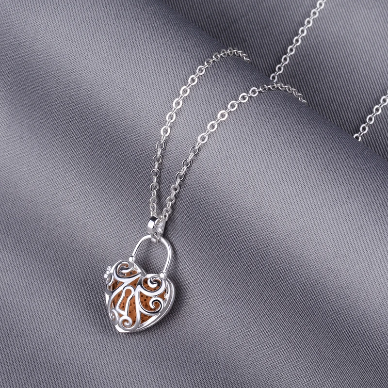 Eudora ожерелье Лава Подвеска из вулканического камня цепочка с замком для женщин