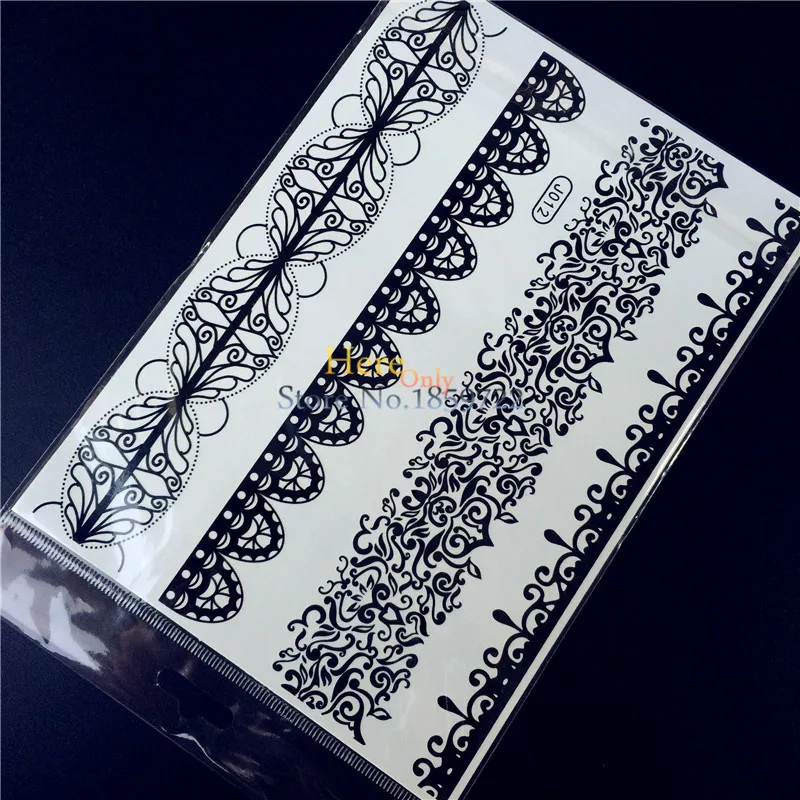 1PC Fashion Sexy Women Body Art Black Flash Temporary Tattoo Stickers HBJ012 Lace Henna Chain Flower Bracelet Waterproof Tattoos
1PC Fashion Sexy Women Body Art Black Flash Temporary Tattoo Stickers HBJ012 Lace Henna Chain Flower Bracelet Waterproof Tattoos