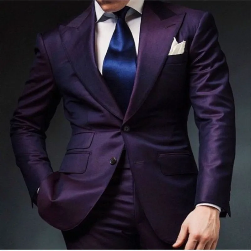 2019 Purple Mens Wedding Prom Suits 2 Pieces Groom Tuxedos Two Buttons Dinner Party Blazer Best Man Groomsman Costumes Homme
2019 Purple Mens Wedding Prom Suits 2 Pieces Groom Tuxedos Two Buttons Dinner Party Blazer Best Man Groomsman Costumes Homme