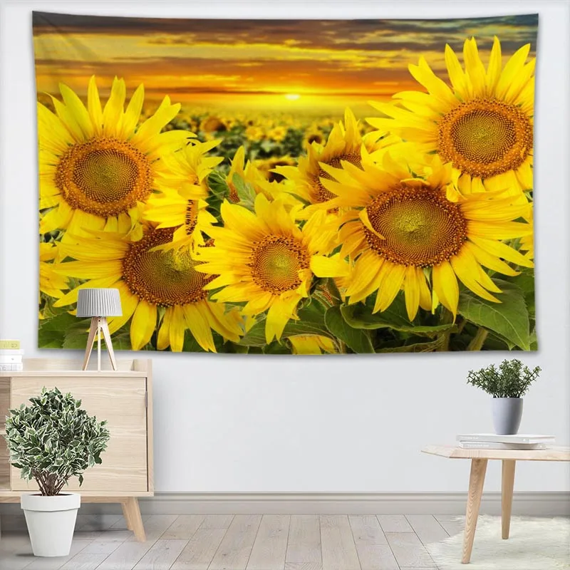 

100X150CM,140X250CM Sunflower Tapestry Wall Hanging Tapestries Forest Tapestry Bedspread Yoga Mat Blanket Bed Table Cloth