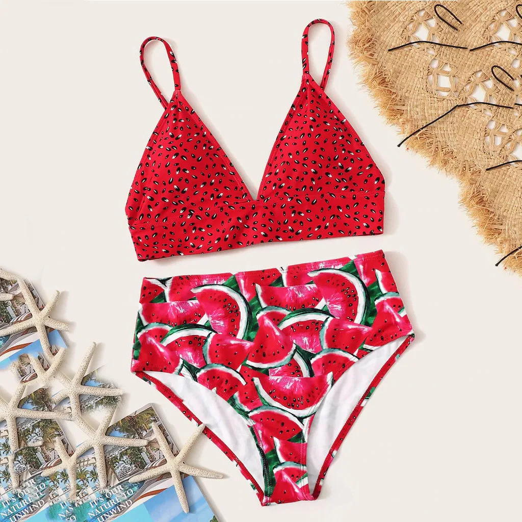 2022 Sexy High Waist Print Bikini Swimwear Women Halter Push Up Bikini Swimsuit Female Biquini Watermelon Pineapple Beachwear
2022 Sexy High Waist Print Bikini Swimwear Women Halter Push Up Bikini Swimsuit Female Biquini Watermelon Pineapple Beachwear