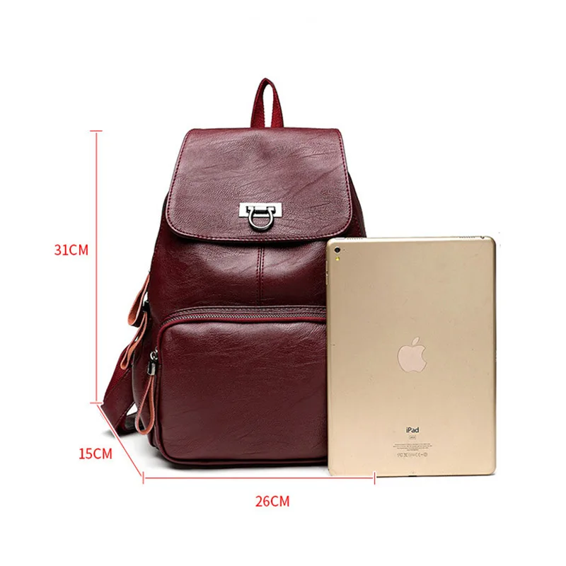 Women'S Backpack Female Leather Casual Shoulder Bags Vintage Travel Backpack School Bags For Teenage Girls Laptop Bag Rucksack
Women'S Backpack Female Leather Casual Shoulder Bags Vintage Travel Backpack School Bags For Teenage Girls Laptop Bag Rucksack