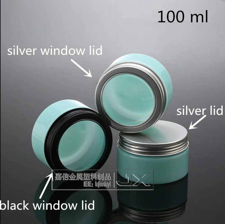 Free Shipping 100 150 200 Ml Empty Blue Plastic Bottles Transparent Window Lid Cream Candy Containers Small My Jar Sauce | Дом и сад