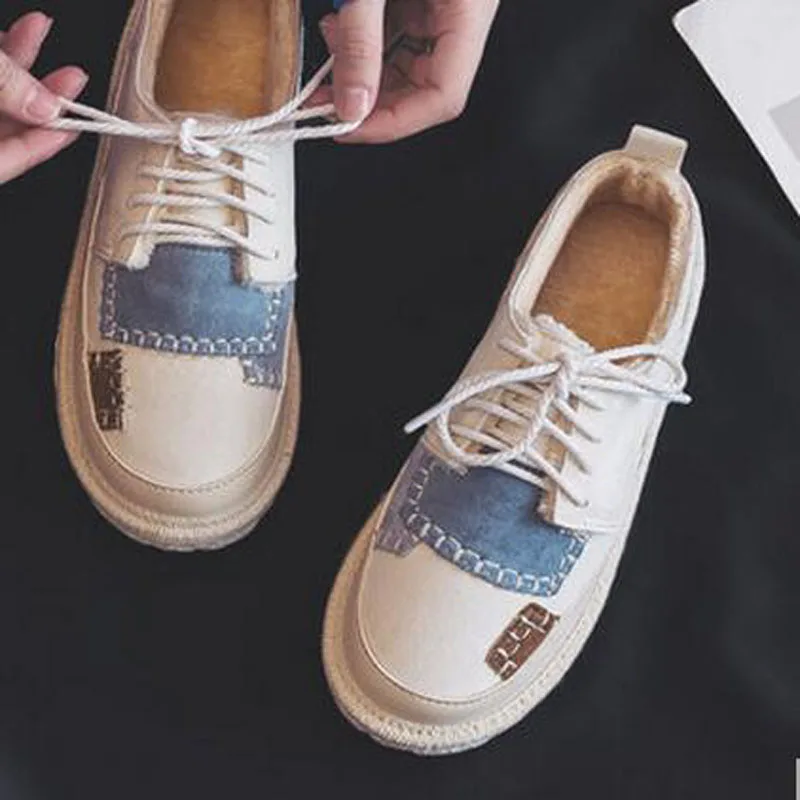 Spring Autumn Fall 2019 New Shoes Women Flats Lace-up Casual Canvas Shoes Women Breathable White Platform tenis feminino
Spring Autumn Fall 2019 New Shoes Women Flats Lace-up Casual Canvas Shoes Women Breathable White Platform tenis feminino