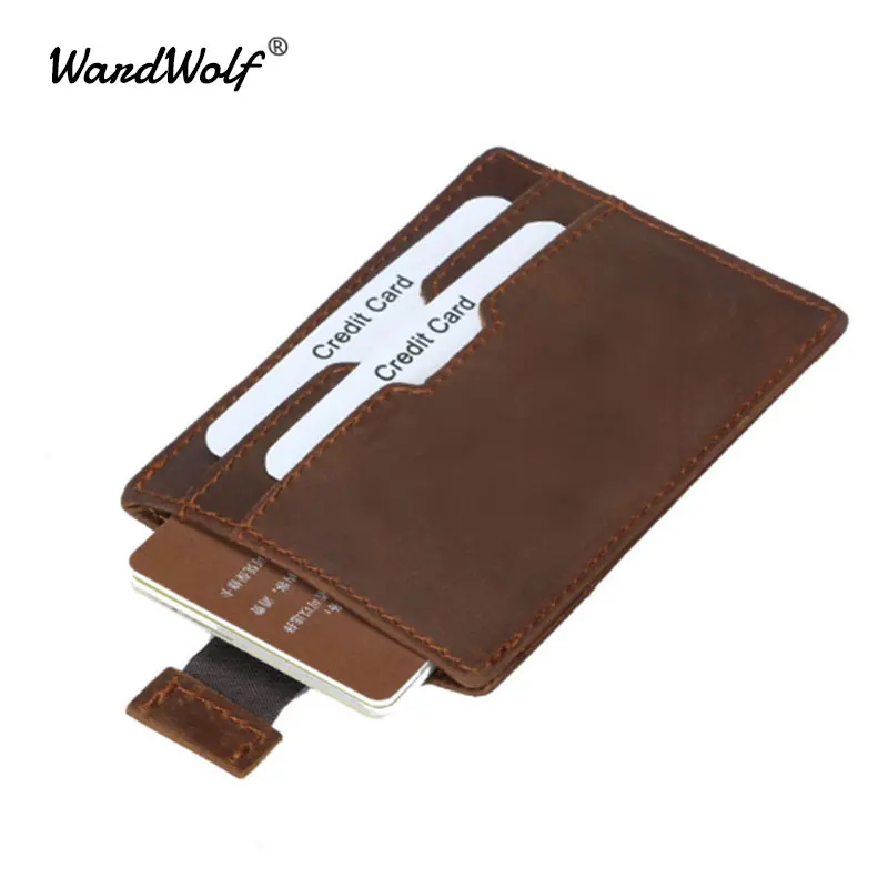 WardWolf Men Card ID Holder Cow Leather Vintage Wallets Crazy Horse RFID Blocking Pickup Package Bus Card Holder Case
WardWolf Men Card ID Holder Cow Leather Vintage Wallets Crazy Horse RFID Blocking Pickup Package Bus Card Holder Case
