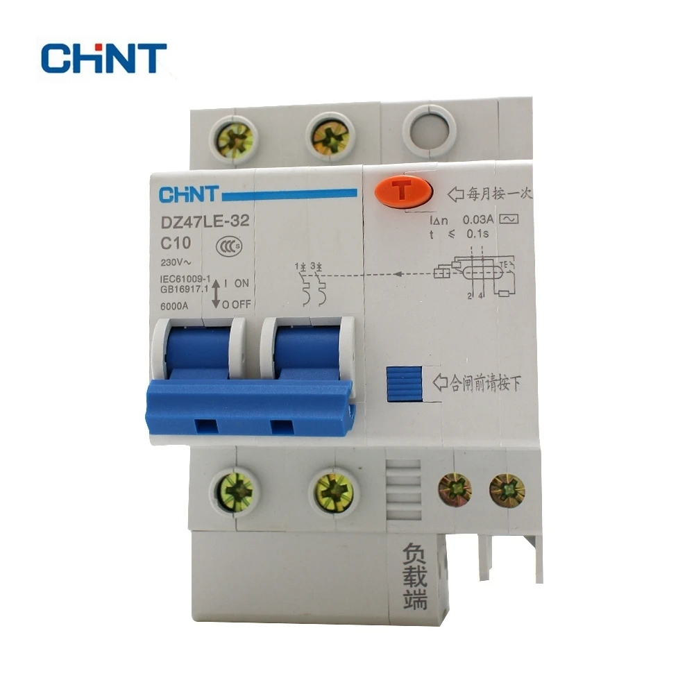 CHINT DZ47LE-32 2P C10 10A DIN Rail Overload Protection Residual Current Circuit Breaker
CHINT DZ47LE-32 2P C10 10A DIN Rail Overload Protection Residual Current Circuit Breaker